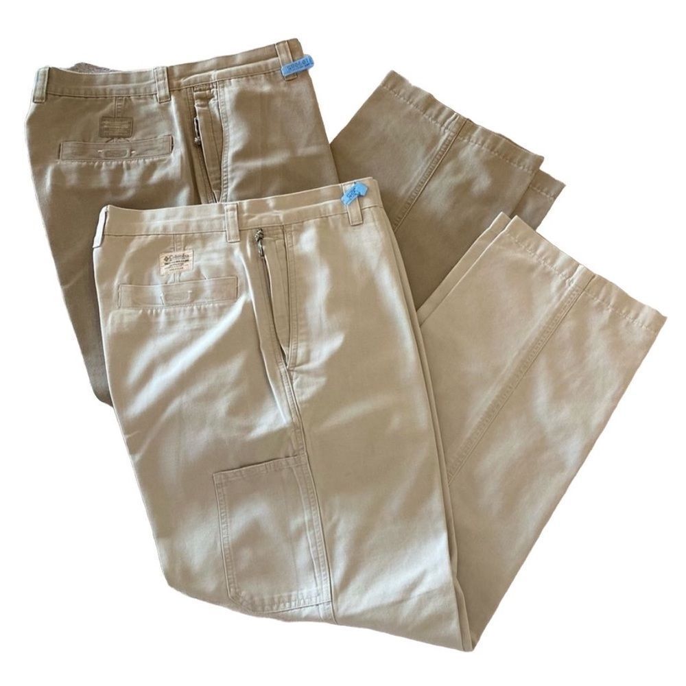 Columbia Men’s ROC II Flat Front Khaki Pants: Sand 35x29